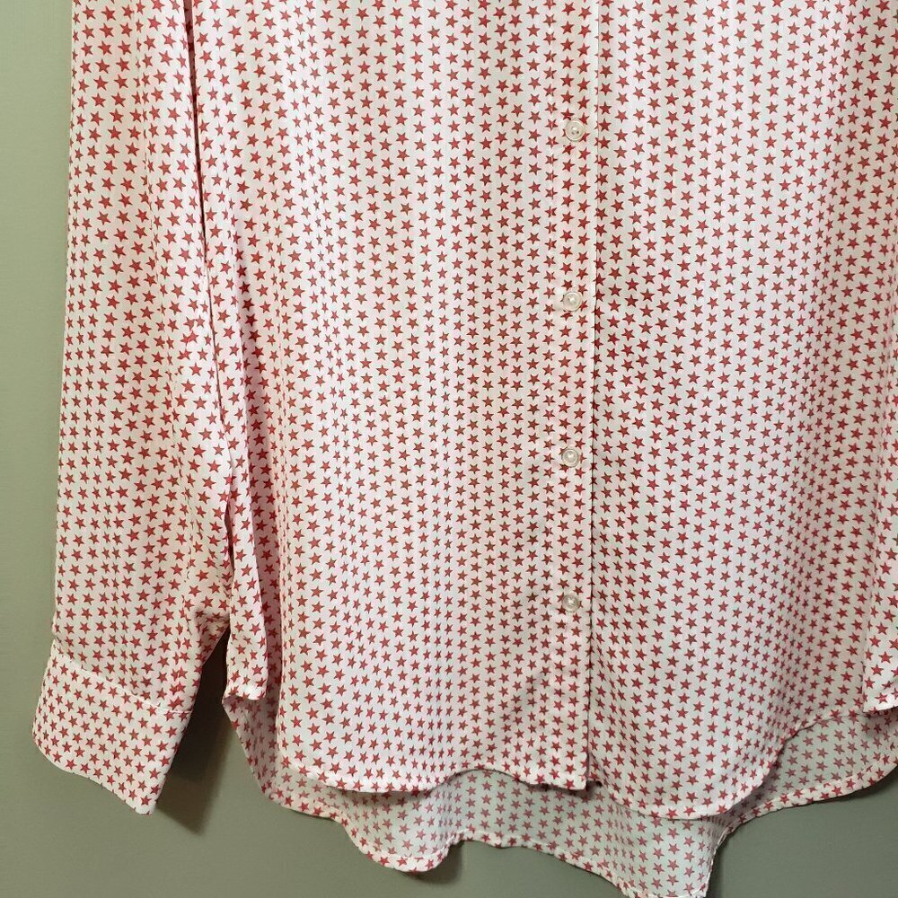 NEW * Joe Fresh * Pink Stars Print Blouse * Sz Lg - Picture 6 of 9